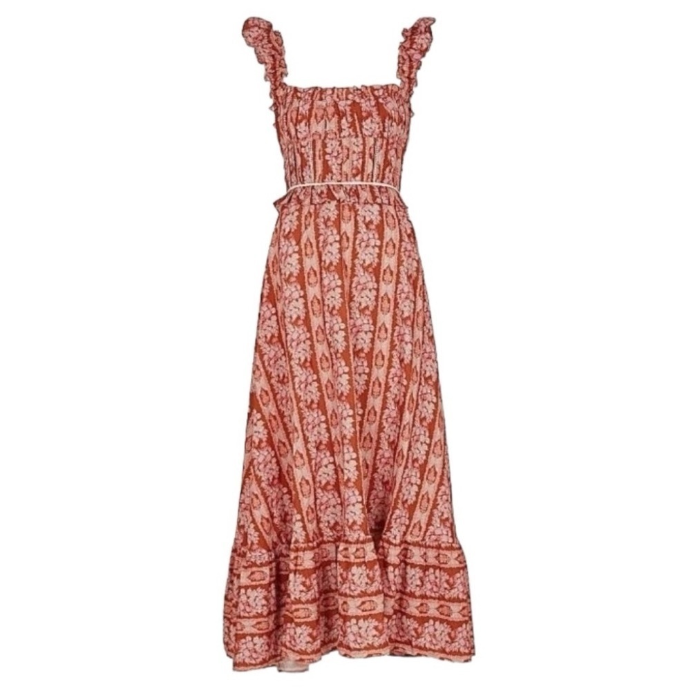 House of Harlow Helena Maxi Dress in Terracotta Pink Floral (Medium) - Picture 2 of 6